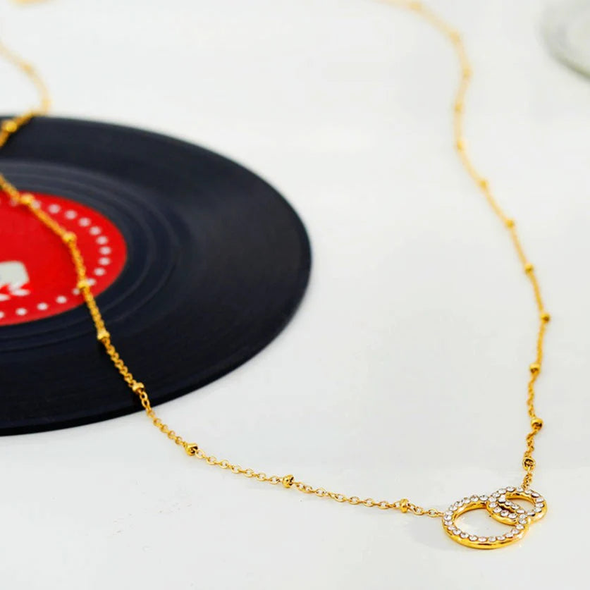 Briar pave zirconia gold necklace