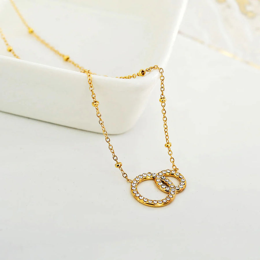 Briar pave zirconia gold necklace