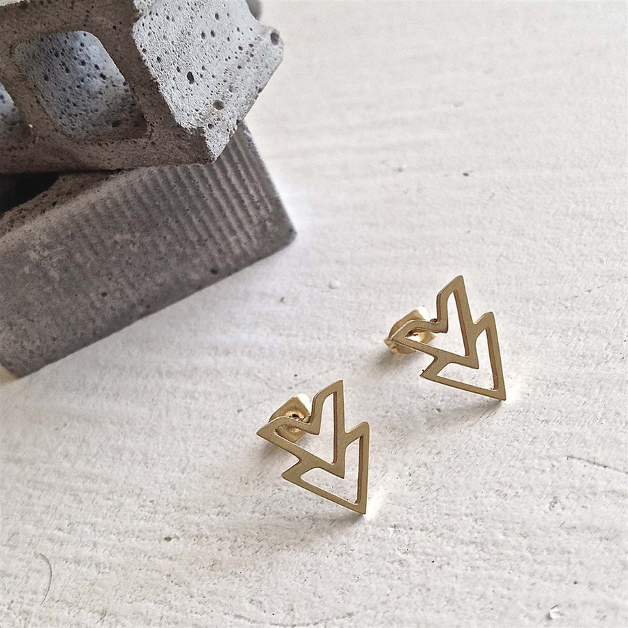 Ike Double V Chevron Earring