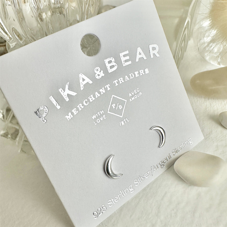 New Moon Stud Earrings