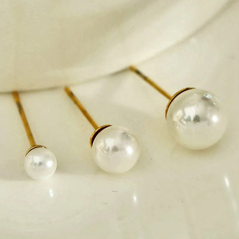 Trinity 3 pair Pearl Stud Set