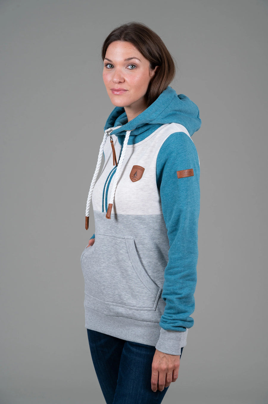 Kaya Peacock Blue Mix Hoodie