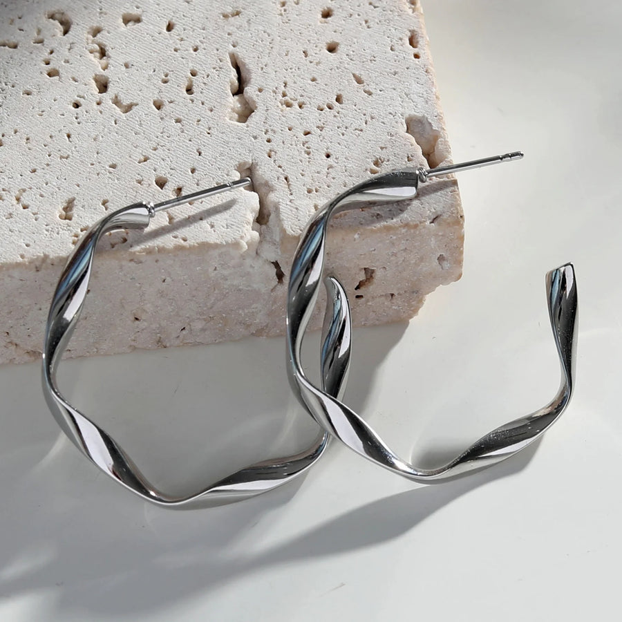 Rimini Silver Hoop Earring