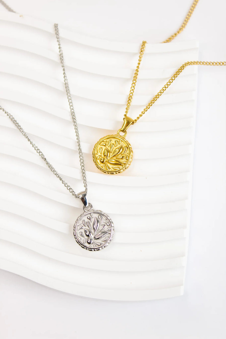 Floating Heart Water Lily Necklace