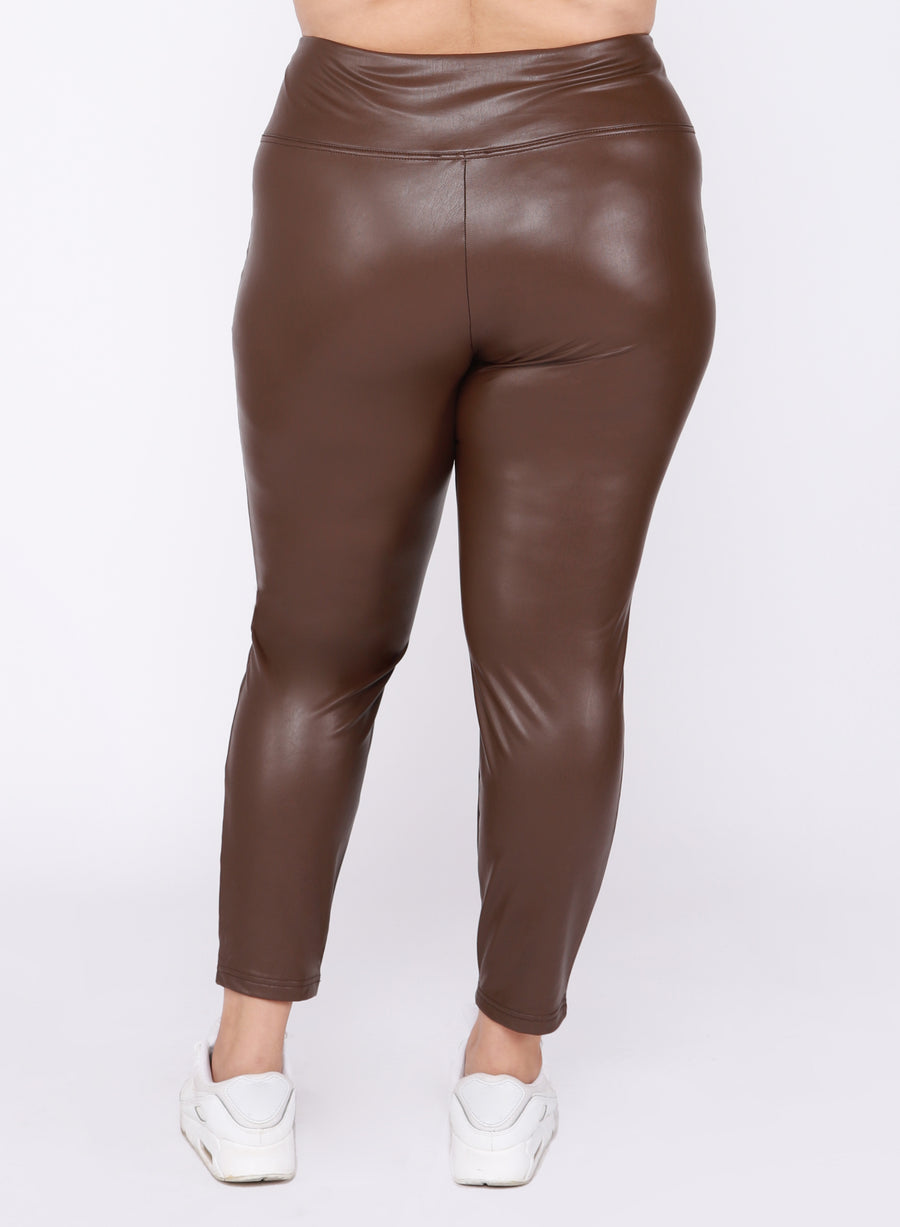 High Waisted Faux Leather Legging