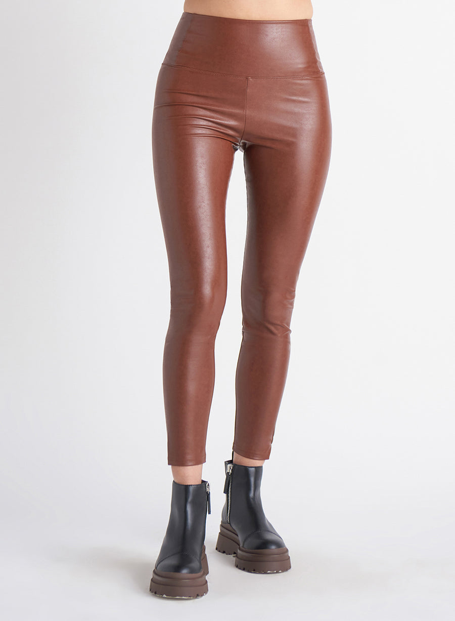 Dark Brown Faux Leather Pants